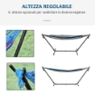 AMACA AUTOPORTANTE CON SUPPORTO, ALTEZZA REGOLABILE E BORSA DI TRASPORTO, 310X117X105 CM, BIANCO