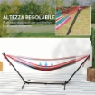 AMACA AUTOPORTANTE CON SUPPORTO, ALTEZZA REGOLABILE E BORSA DI TRASPORTO, 310X117X105 CM, ROSSO