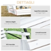 DONDOLO 3 POSTI DA ESTERNO CON TAVOLINO CENTRALE E PORTABICCHIERI, IN LEGNO E METALLO, 150X75X53 CM, BIANCO