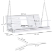 DONDOLO 3 POSTI DA ESTERNO CON TAVOLINO CENTRALE E PORTABICCHIERI, IN LEGNO E METALLO, 150X75X53 CM, BIANCO