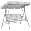 DONDOLO DA GIARDINO 3 POSTI CON TETTO PARASOLE RIMOVIBILE, 171X108X154 CM, GRIGIO CHIARO