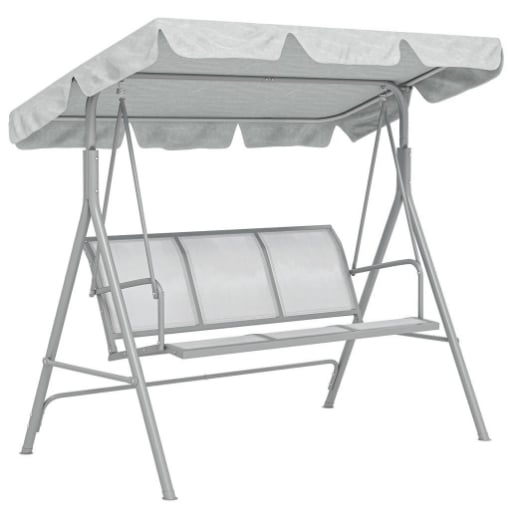 DONDOLO DA GIARDINO 3 POSTI CON TETTO PARASOLE RIMOVIBILE, 171X108X154 CM, GRIGIO CHIARO