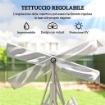DONDOLO DA GIARDINO 3 POSTI CON TETTO PARASOLE RIMOVIBILE, 171X108X154 CM, GRIGIO CHIARO