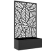 FIORIERA RIALZATA CON SPALLIERA DECORATIVA PER RAMPICANTI DA TERRA E PARETE IN METALLO, 61X23X113 CM, NERO