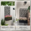 FIORIERA RIALZATA CON SPALLIERA DECORATIVA PER RAMPICANTI DA TERRA E PARETE IN METALLO, 61X23X113 CM, NERO