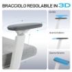 SEDIA DA UFFICIO ERGONOMICA E TRASPIRANTE CON SUPPORTO LOMBARE DINAMICO 4D, 64.5X62.5X112-122 CM, MULTICOLORE