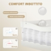 SEDIA DA UFFICIO CON POGGIAPIEDI E POGGIATESTA, IN PELLE PU, SCHIUMA E METALLO, 76X73X117-125 CM, BIANCO CREMA