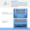 TENDA DA CAMPEGGIO POP UP 2 POSTI CON 2 PORTE, 4 FINESTRE E TELO IMPERMEABILE, 263.5X220X123 CM, BLU