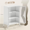 MOBILE PORTADOCUMENTI IN ACCIAIO CON 2 ANTE IN VETRO E RIPIANI REGOLABILI, 80X40X110 CM, BIANCO