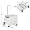 CARRELLO SPESA PIEGHEVOLE, CARRELLO IN ALLUMINIO, RUOTE PER SCALE, BIANCO