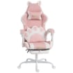 SEDIA GAMING POLTRONA GAMING ERGONOMICA RECLINABILE POGGIAPIEDI ROSA
