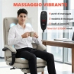 SEDIA DA UFFICIO MASSAGGIANTE E RISCALDATA, RECLINABILE 135¦ CON POGGIAPIEDI IN PELLE PU, GRIGIO CHIARO