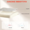 SEDIA DA UFFICIO MASSAGGIANTE E RISCALDATA, RECLINABILE 135¦ CON POGGIAPIEDI IN PELLE PU, GRIGIO CHIARO