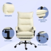 SEDIA UFFICIO ERGONOMICA SEDIA SCRIVANIA RECLINABILE, POGGIAPIEDI, BEIGE