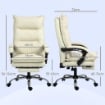 SEDIA UFFICIO ERGONOMICA SEDIA SCRIVANIA RECLINABILE, POGGIAPIEDI, BEIGE