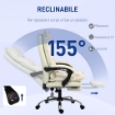 SEDIA UFFICIO ERGONOMICA SEDIA SCRIVANIA RECLINABILE, POGGIAPIEDI, BEIGE