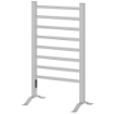 SCALDASALVIETTE ELETTRICO DA TERRA O PARETE 150W CON 8 BARRE E TIMER 2-4 ORE, 53X35X90 CM, ARGENTO