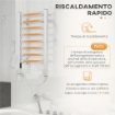 SCALDASALVIETTE ELETTRICO DA TERRA O PARETE 150W CON 8 BARRE E TIMER 2-4 ORE, 53X35X90 CM, ARGENTO