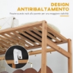 APPENDIABITI IN BAMB¨ CON SCAFFALE A 6 LIVELLI E BARRA ATTACCAPANNI, 90X30X145 CM, LEGNO NATURALE
