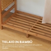 APPENDIABITI IN BAMB¨ CON SCAFFALE A 6 LIVELLI E BARRA ATTACCAPANNI, 90X30X145 CM, LEGNO NATURALE