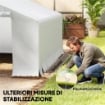 CAPANNO DA GIARDINO E TENDA GARAGE 3X3 M IMPERMEABILE CON PORTA AVVOLGIBILE, METALLO E PE, BIANCO