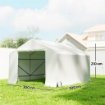 CAPANNO DA GIARDINO E TENDA GARAGE 3X3 M IMPERMEABILE CON PORTA AVVOLGIBILE, METALLO E PE, BIANCO