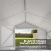 CAPANNO DA GIARDINO E TENDA GARAGE 3X3 M IMPERMEABILE CON PORTA AVVOLGIBILE, METALLO E PE, BIANCO