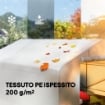 CAPANNO DA GIARDINO E TENDA GARAGE 3X3 M IMPERMEABILE CON PORTA AVVOLGIBILE, METALLO E PE, BIANCO
