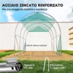 SERRA A TUNNEL 3X2 M CON RETE OMBREGGIANTE EXTRA, FINESTRE E INGRESSO A ZIP, IN PE E ACCIAIO, VERDE