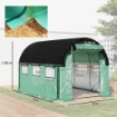 SERRA A TUNNEL 3X2 M CON RETE OMBREGGIANTE EXTRA, FINESTRE E INGRESSO A ZIP, IN PE E ACCIAIO, VERDE