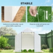 SERRA A TUNNEL 2X3X2 M CON PORTE E FINESTRE AVVOLGIBILI E TETTO A PUNTA, IN ACCIAIO E PE, BIANCO