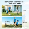 RETE DI RIMBALZO DA CALCIO CON ANGOLAZIONE REGOLABILE IN METALLO, 78X84X65-78 CM