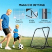 RETE DI RIMBALZO DA CALCIO CON ANGOLAZIONE REGOLABILE IN METALLO, 78X84X65-78 CM
