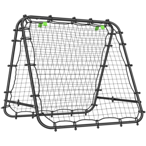 RETE DA CALCIO REBOUNDER PIEGHEVOLE CON ANGOLAZIONE REGOLABILE E PICCHETTI, IN PE E METALLO, 100X95X90 CM, NERO