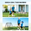 RETE DA CALCIO REBOUNDER PIEGHEVOLE CON ANGOLAZIONE REGOLABILE E PICCHETTI, IN PE E METALLO, 100X95X90 CM, NERO