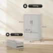 MOBILE DA UFFICIO IN ACCIAIO CON RIPIANO INTERNO REGOLABILE E CASSETTO, 80X40X130 CM, BIANCO