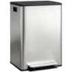 PATTUMIERA A PEDALE CON 2 SCOMPARTI DA 30L, COPERCHIO AMMORTIZZATO E SECCHI RIMOVIBILI, ACCIAIO INOX, ARGENTO