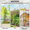 SET 2 SUPPORTI PER PIANTE RAMPICANTI ALTI 1.7 M IN ACCIAIO ANTIRUGGINE CON DECORAZIONI, NERO