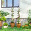 SET 2 SUPPORTI PER PIANTE RAMPICANTI ALTI 1.7 M IN ACCIAIO ANTIRUGGINE CON DECORAZIONI, NERO