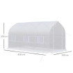 SERRA A TUNNEL ANTI-UV CON 6 FINESTRE A RETE E INGRESSO ARROTOLABILE, IN METALLO E PE, 4X2X2 M, BIANCO