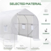 SERRA A TUNNEL ANTI-UV CON 6 FINESTRE A RETE E INGRESSO ARROTOLABILE, IN METALLO E PE, 4X2X2 M, BIANCO