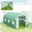 SERRA A TUNNEL ANTI-UV CON 6 FINESTRE A RETE E INGRESSO ARROTOLABILE, IN METALLO E PE, 4X2X2 M, VERDE