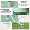 SERRA A TUNNEL ANTI-UV CON 6 FINESTRE A RETE E INGRESSO ARROTOLABILE, IN METALLO E PE, 4X2X2 M, VERDE