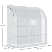 SERRA ADDOSSATA A 3 LIVELLI CON PORTE E FINESTRE AVVOLGIBILI, IN PE E ACCIAIO, 200X100X215 CM, VERDE E BIANCO