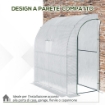 SERRA ADDOSSATA A 3 LIVELLI CON PORTE E FINESTRE AVVOLGIBILI, IN PE E ACCIAIO, 200X100X215 CM, VERDE E BIANCO
