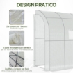 SERRA ADDOSSATA A 3 LIVELLI CON PORTE E FINESTRE AVVOLGIBILI, IN PE E ACCIAIO, 200X100X215 CM, VERDE E BIANCO