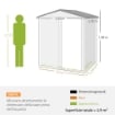 CASETTA DA GIARDINO PORTA ATTREZZI IN ACCIAIO CON TETTO INCLINATO E 4 PRESE D'ARIA, 152X132X188 CM, GRIGIO