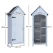 CASETTA PORTA ATTREZZI IN LEGNO A 3 MENSOLE CON TETTO IMPERMEABILE IN BITUME, 77.5X54.2X179.5 CM, BIANCO