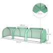 SERRA DA GIARDINO A TUNNEL IN ACCIAIO E PLASTICA PP CON PORTE AVVOLGIBILI, 3X1X0.8 M, VERDE
