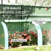 SERRA DA GIARDINO A TUNNEL IN ACCIAIO E PLASTICA PP CON PORTE AVVOLGIBILI, 3X1X0.8 M, VERDE